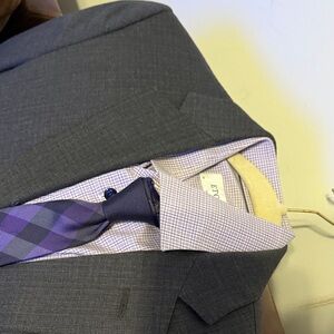 Burberry Purple and Black Checkered Tie